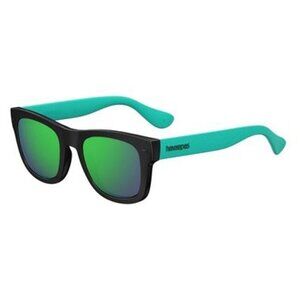 NWOT Havaianas shiny black & matte aqua teal mirrored lens sunglasses